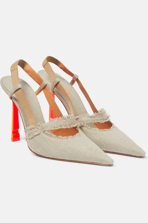 OFF-WHITE Slingback-Pumps Pop Oyster aus Leinen