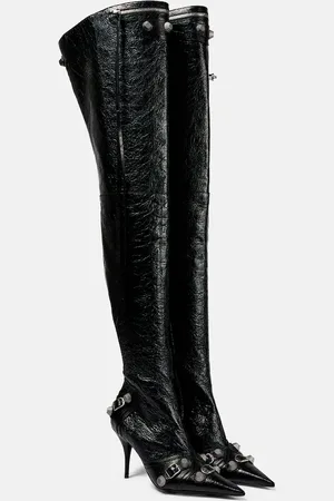Balenciaga Overknee-Stiefel Cagole aus Leder