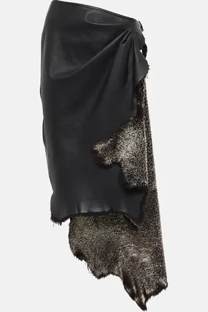 Alaïa Alaïa Midirock aus Leder und Shearling