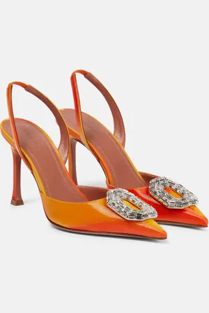Amina Muaddi Verzierte Slingback-Pumps Camelia 90