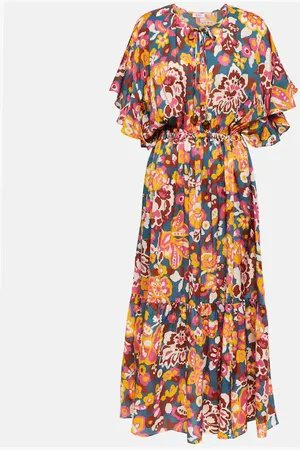 ERES Midikleid Piment aus Baumwolle und Seide