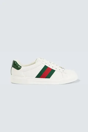 Gucci Sneakers Ace Web Stripe aus Leder