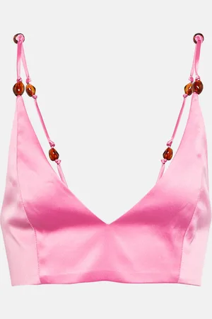 Ganni Cropped-Top aus Satin