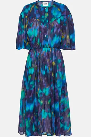 Marant Etoile Bedrucktes Midikleid Maggy aus Baumwolle