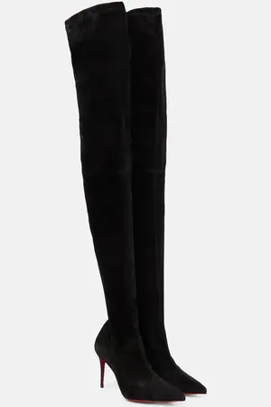 Christian Louboutin Overknee-Stiefel Kate Botta 85 aus Veloursleder