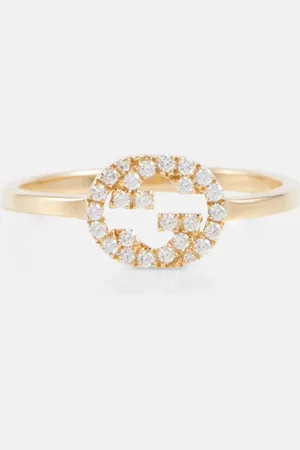 Gucci Ring Interlocking G aus 18kt Gelbgold mit Diamanten