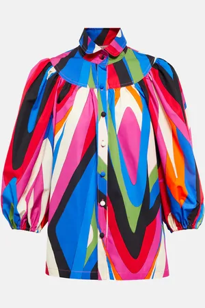 Puccini Bedruckte Bluse aus Baumwolle