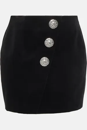 Balmain Verzierter Minirock aus Samt