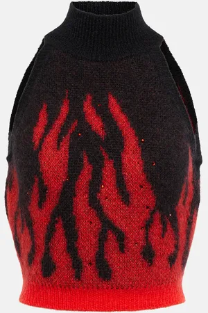 Alessandra Rich Cropped-Top aus Mohair und Wolle
