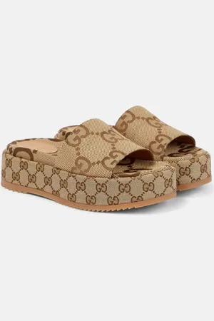Gucci Plateau-Pantoletten GG Maxi aus Canvas