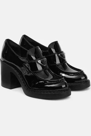 Prada Loafer-Pumps Chocolate aus Lackleder