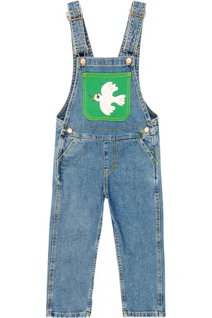 Mini Rodini X Wrangler Latzhose Peace Dove aus Denim