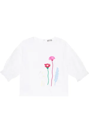 Il gufo Bedrucktes T-Shirt aus Baumwolle