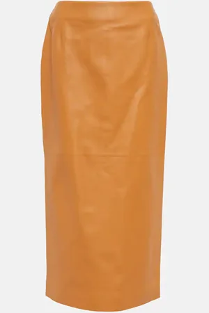 GABRIELA HEARST High-Rise-Midirock Manuela aus Leder