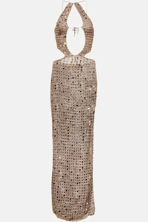 AYA MUSE Maxikleid Morel mit Pailletten