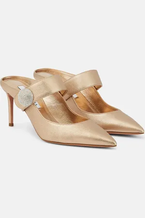 Aquazzura Verzierte Mules Crystal Macaron 75