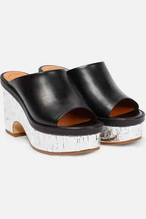 Chloé Chloé Plateau-Pantoletten Oli aus Leder