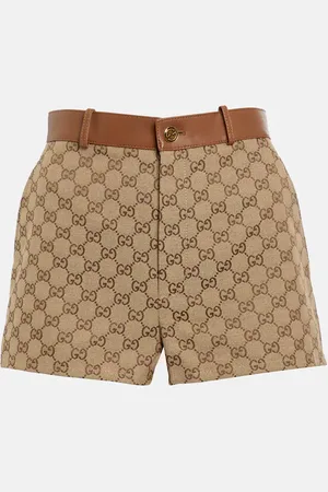 Gucci Shorts GG Supreme aus Canvas mit Leder