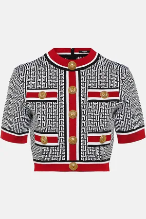 Balmain Cropped-Top aus Strick