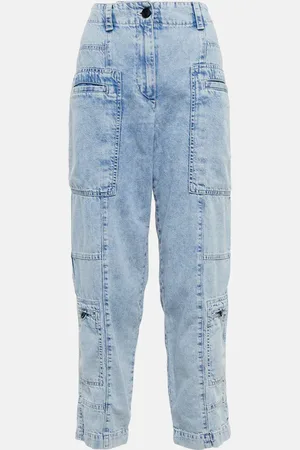 Proenza Schouler High-Rise Cargo-Jeans Chambray