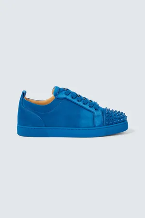 Christian Louboutin Sneakers Louis Junior Spikes aus Veloursleder