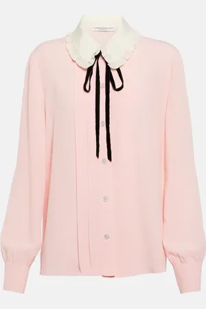 Alessandra Rich Bluse aus einem Seidengemisch