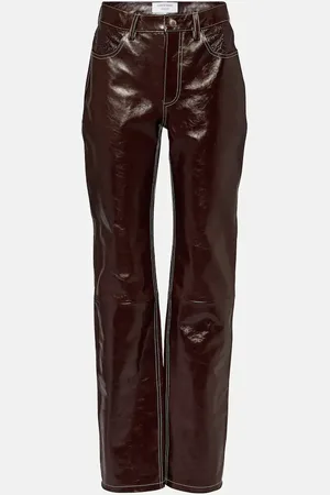 Marine Serre High-Rise-Hose aus Leder