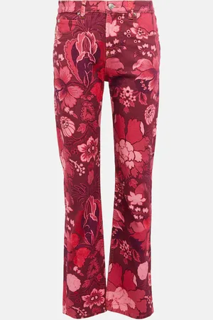 Etro Bedruckte High-Rise Straight Jeans