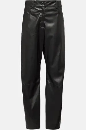 Stella McCartney Gerade High-Rise-Hose aus Lederimitat