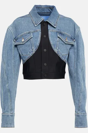 MUGLER Cropped-Jacke mit Denim