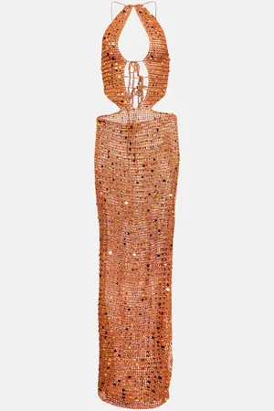 AYA MUSE Maxikleid Morel mit Pailletten