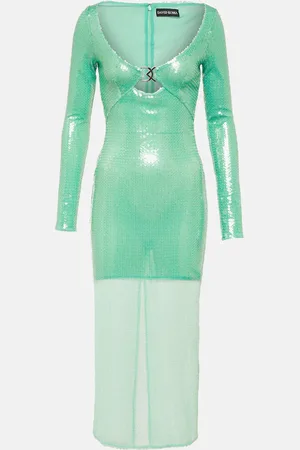 DAVID KOMA Midikleid mit Pailletten