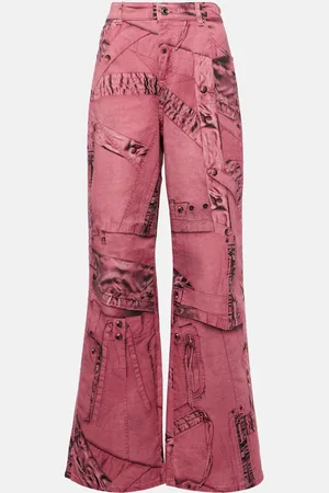 BLUMARINE Bedruckte Wide-Leg Jeans