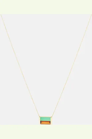 Aliita Halskette Bi Maxi aus 9kt Gelbgold mit Citrin und Chrysopras