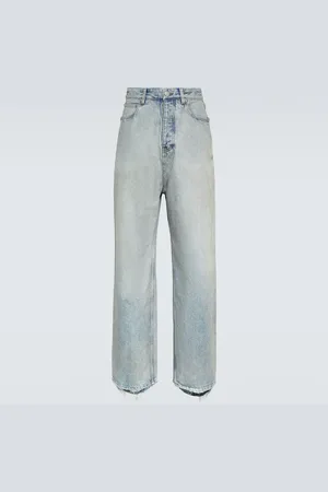 Balenciaga Distressed Wide-Leg Jeans