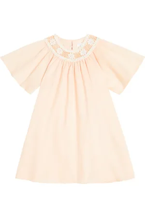 Chloé Chloé Kids Kleid aus Baumwolle mit Häkelstrick