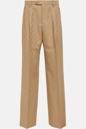 Gucci Gerade Hose GG aus Woll-Jacquard