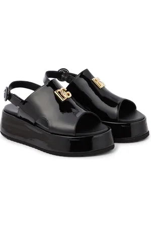 Dolce & Gabbana Plateau-Pantoletten DG aus Lackleder