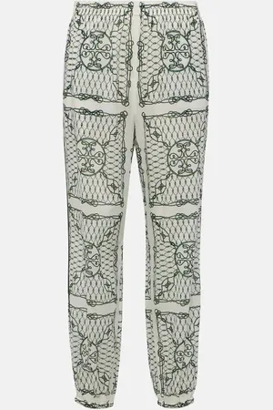 Tory Burch Weite High-Rise-Hose aus Baumwolle
