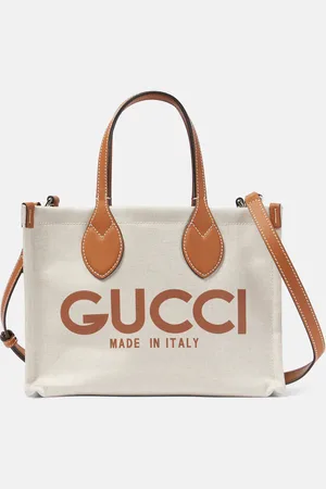 Gucci Tote aus Canvas mit Leder