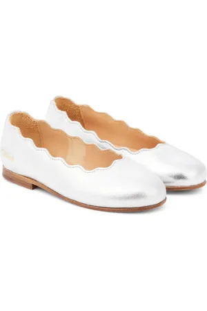 Chloé Chloé Kids Ballerinas Lauren aus Metallic-Leder