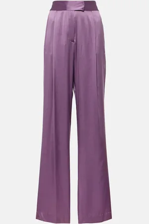 The Sei Weite High-Rise-Hose aus Seidensatin