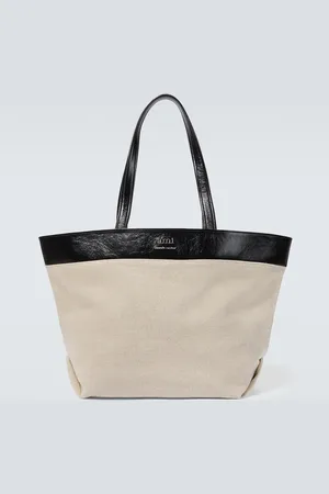 Ami Tote aus Canvas mit Leder