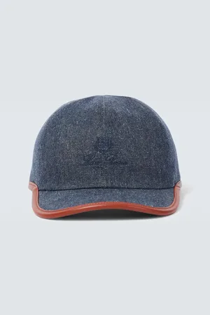 Loro Piana Baseballcap My aus Denim mit Leder
