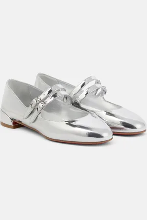 Christian Louboutin Mary-Jane-Ballerinas Sweet Jane aus Metallic-Leder
