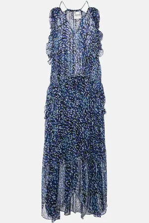 Marant Etoile Bedrucktes Midikleid Fadelo aus Musselin