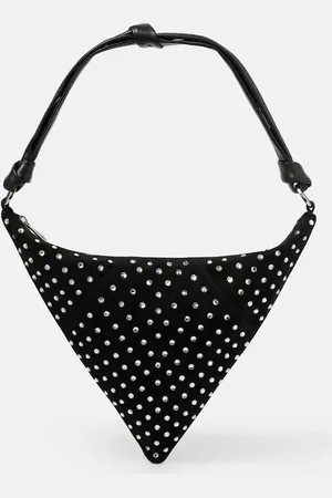 Amina Muaddi Verzierte Schultertasche Cameron aus Veloursleder