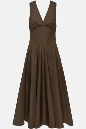 Alaïa Alaïa Midikleid aus Baumwollpopeline