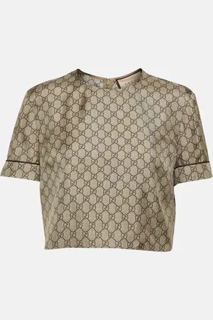 Gucci Cropped-Top GG aus Seiden-Twill