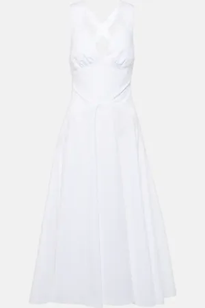 Alaïa Alaïa Midikleid aus Baumwollpopeline
